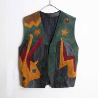 ethnic style suede leather vest | Vintage.City 古着屋、古着コーデ情報を発信