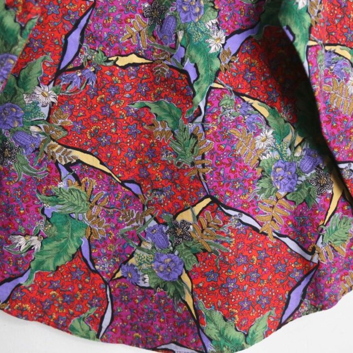 vivid color flower design shirt | Vintage.City 古着屋、古着コーデ情報を発信