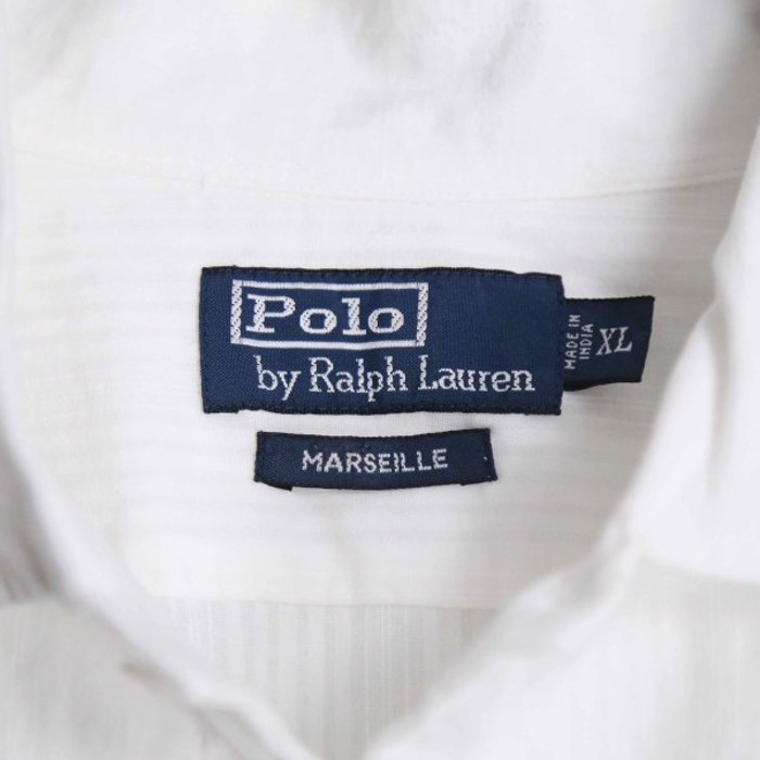 "Polo RL" woven stripe cotton white shir | Vintage.City 古着屋、古着コーデ情報を発信