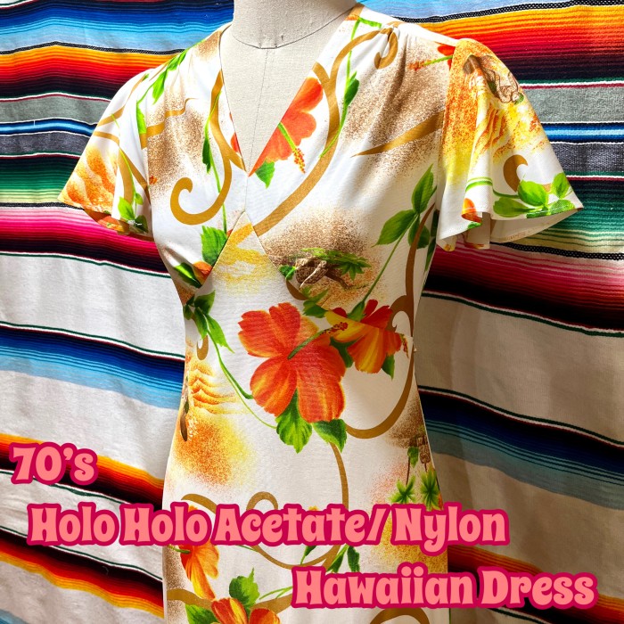 70’s Holo Holo アセテート/ナイロン ハワイアン ドレス | Vintage.City 빈티지숍, 빈티지 코디 정보