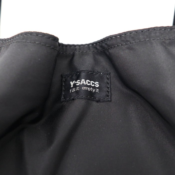 Y'SACCS ミニトートバッグ ブラック ナイロン レザー切り替え | Vintage.City 古着屋、古着コーデ情報を発信