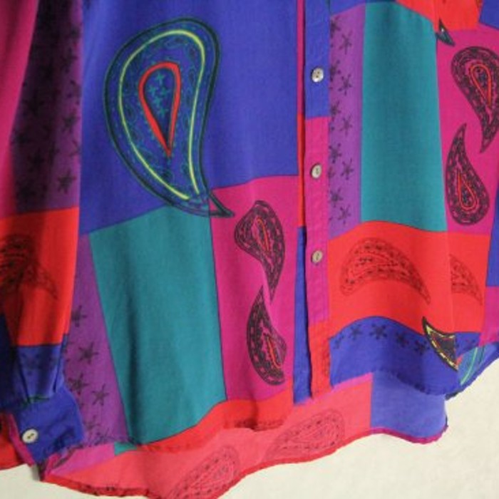 vivid panel paisley silk shirt | Vintage.City ヴィンテージ 古着