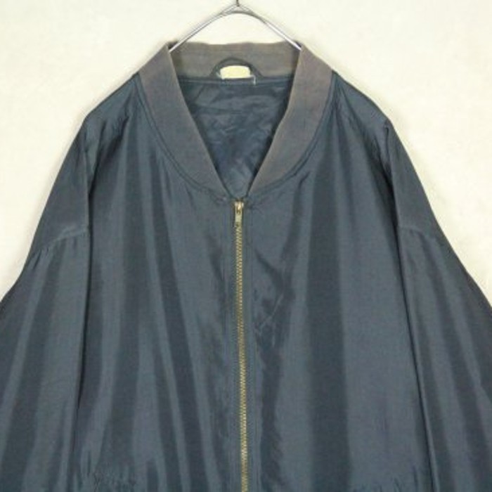 dark navy loose silhouette silk blouson | Vintage.City Vintage Shops, Vintage Fashion Trends