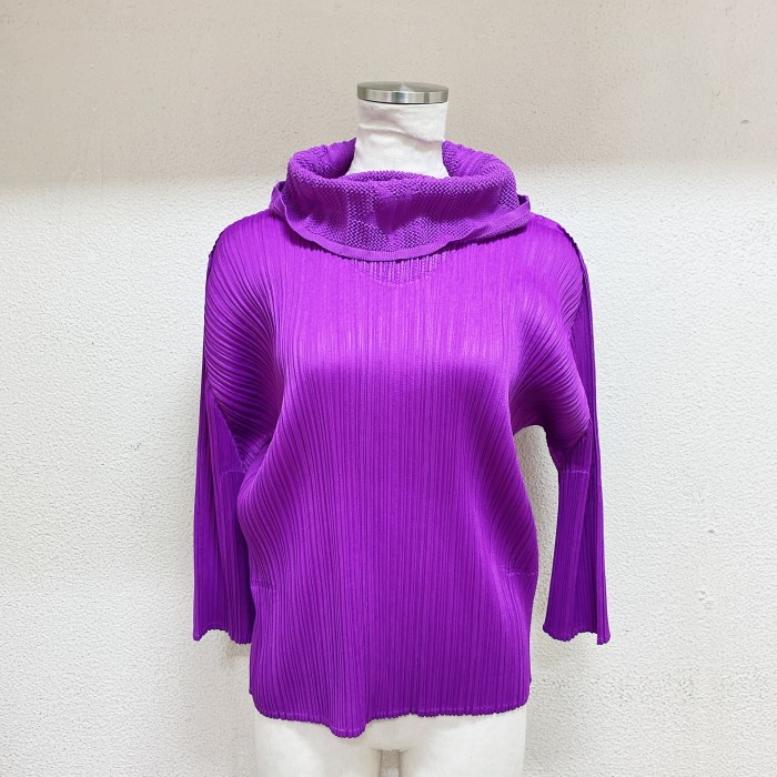 ISSEY MIYAKE PLEATS PLEASE 紫 ハイネック トップス - greatriverarts.com