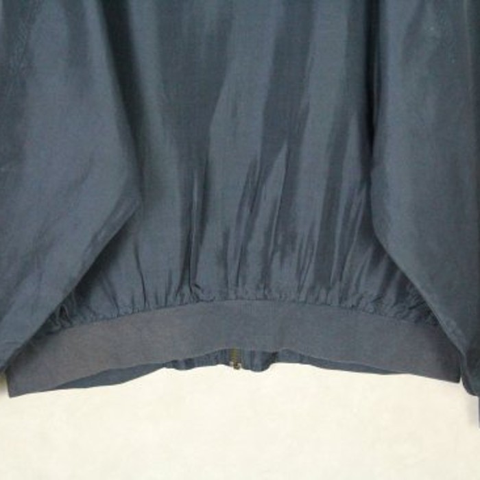 dark navy loose silhouette silk blouson | Vintage.City 빈티지숍, 빈티지 코디 정보