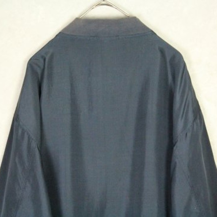 dark navy loose silhouette silk blouson | Vintage.City 古着屋、古着コーデ情報を発信