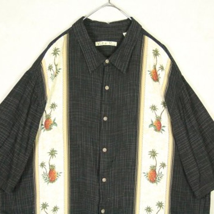 net & pineapple design aloha shirt | Vintage.City 빈티지숍, 빈티지 코디 정보