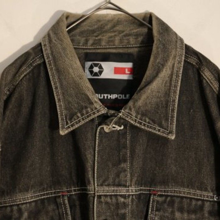 "SOUTHPOLE" black denim big jacket | Vintage.City 빈티지숍, 빈티지 코디 정보