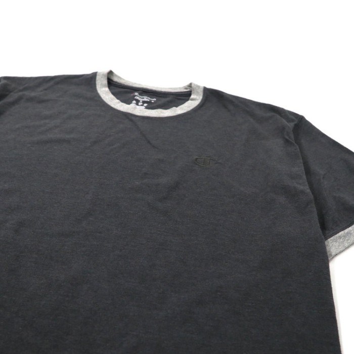 CHAMPION ビッグサイズ リンガーTシャツ XL グレー コットン | Vintage.City 古着屋、古着コーデ情報を発信