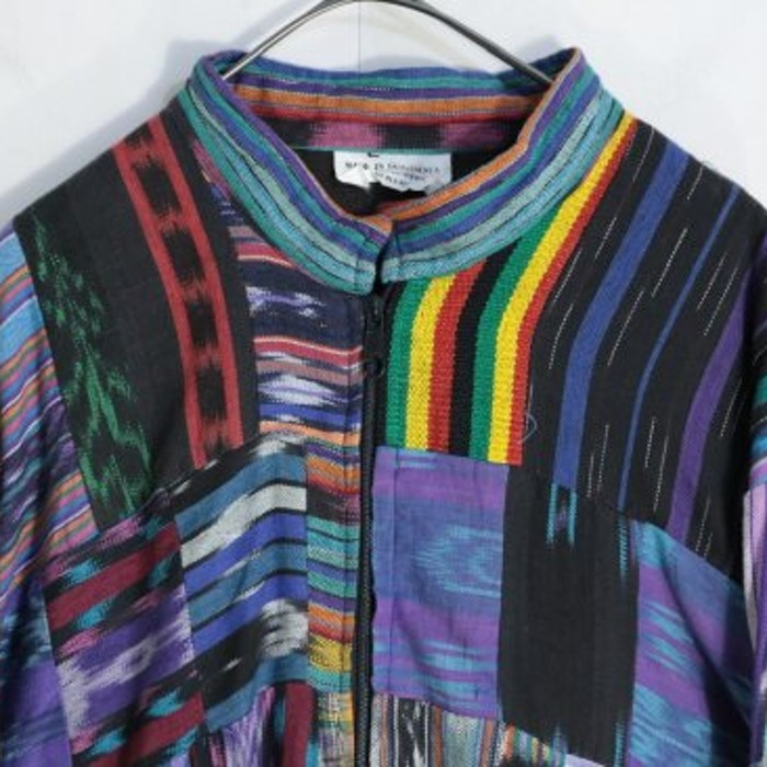 exotic striped patchwork blouson jacket. | Vintage.City Vintage Shops, Vintage Fashion Trends