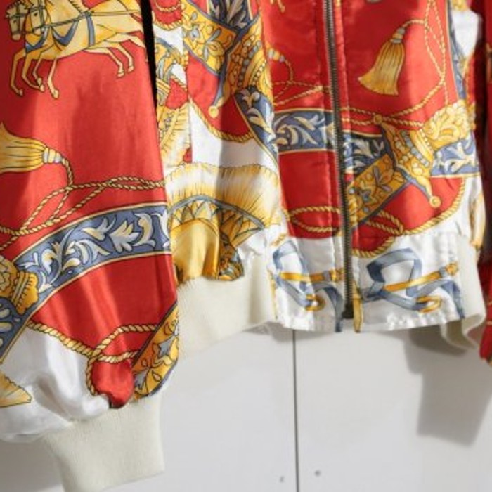 scarf pattern luster blouson jacket. | Vintage.City 古着屋、古着コーデ情報を発信