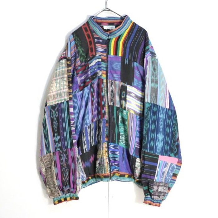 exotic striped patchwork blouson jacket. | Vintage.City 빈티지숍, 빈티지 코디 정보
