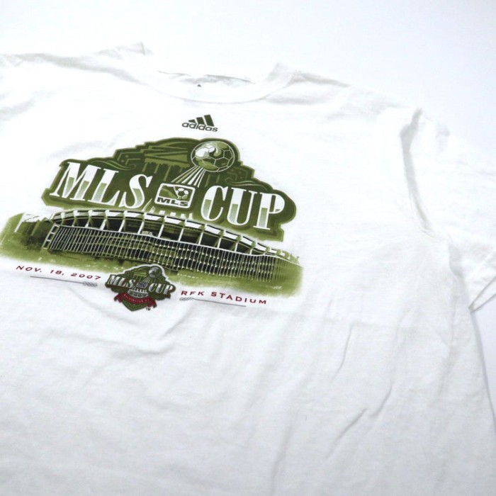 ADIDAS フットボールプリントTシャツ M ホワイト コットン MLS | Vintage.City 古着屋、古着コーデ情報を発信