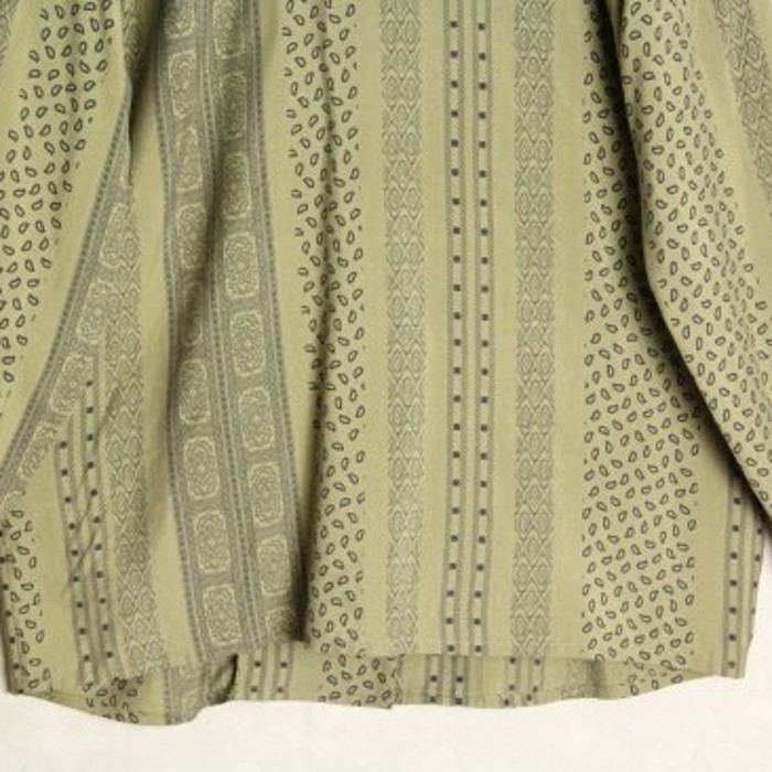 european design stripe khaki shirt | Vintage.City ヴィンテージ 古着