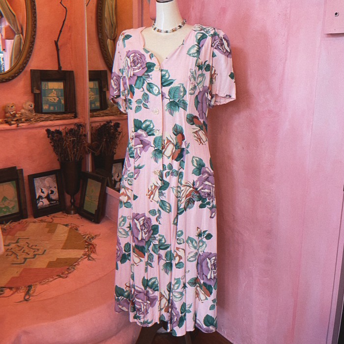 Used purple rosedress | Vintage.City 古着屋、古着コーデ情報を発信