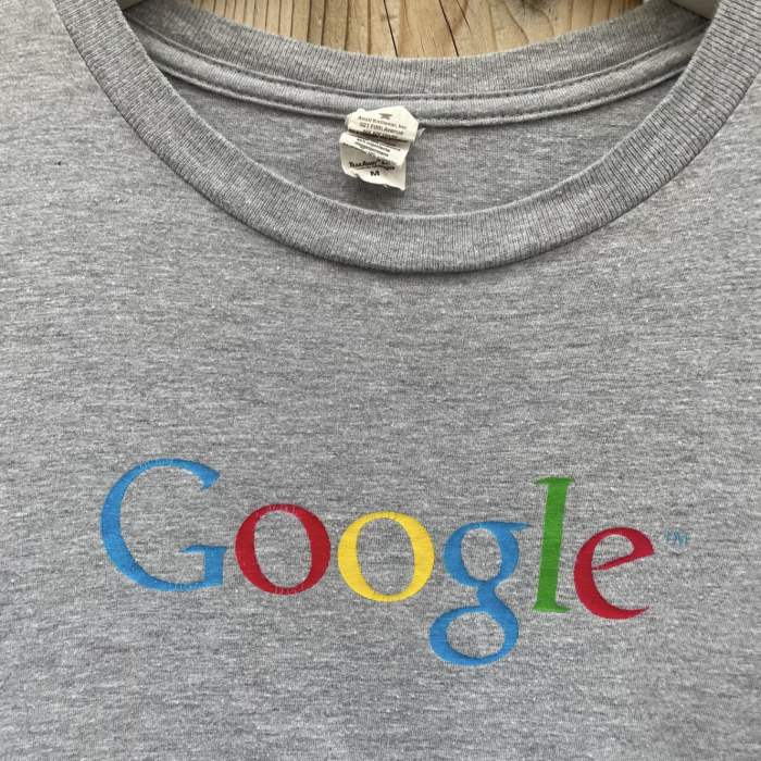 Google logo grey organic cotton T-shirt | Vintage.City 古着屋、古着コーデ情報を発信