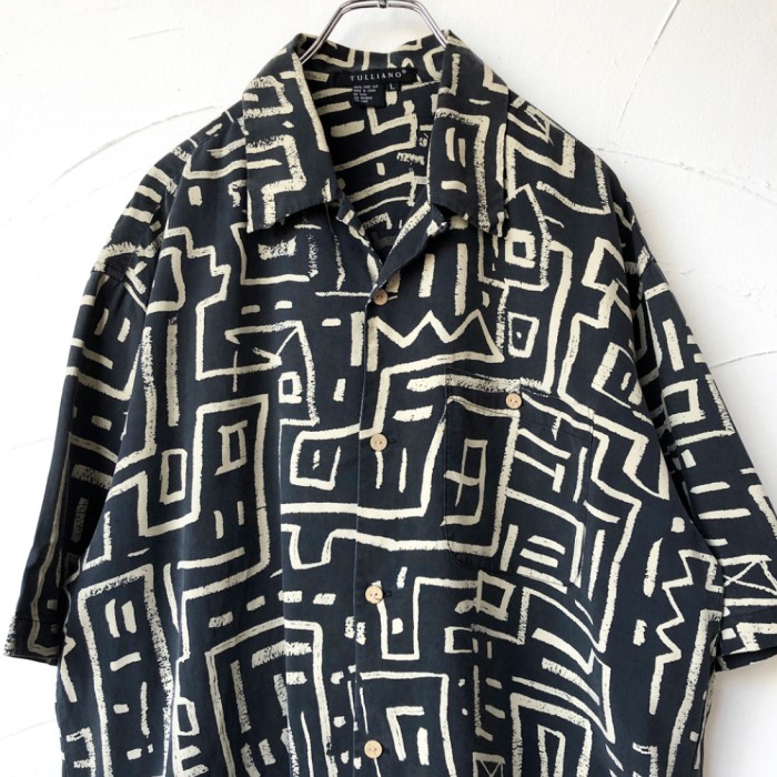 Open collar patterned shirt | Vintage.City ヴィンテージ 古着