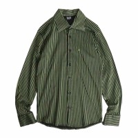 "D&G" green × black stripe shirt | Vintage.City 빈티지숍, 빈티지 코디 정보