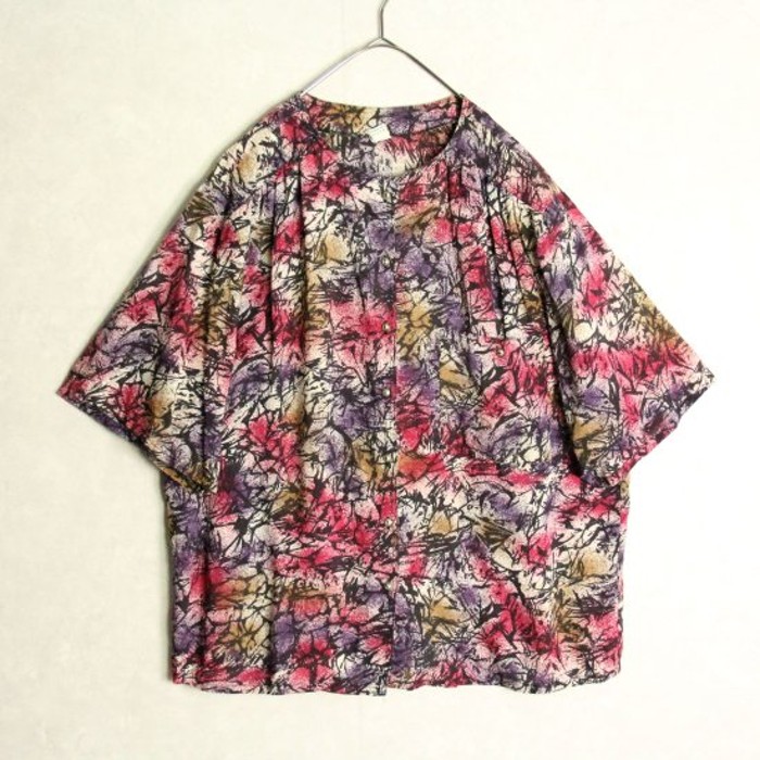 earthquake design vivid color tuck shirt | Vintage.City 古着屋、古着コーデ情報を発信