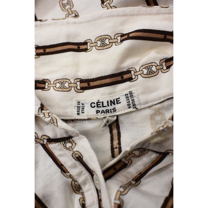CELINE セリーヌ トリオンフ シャツ ブラウス 総柄 ホワイト 36 | Vintage.City 古着屋、古着コーデ情報を発信