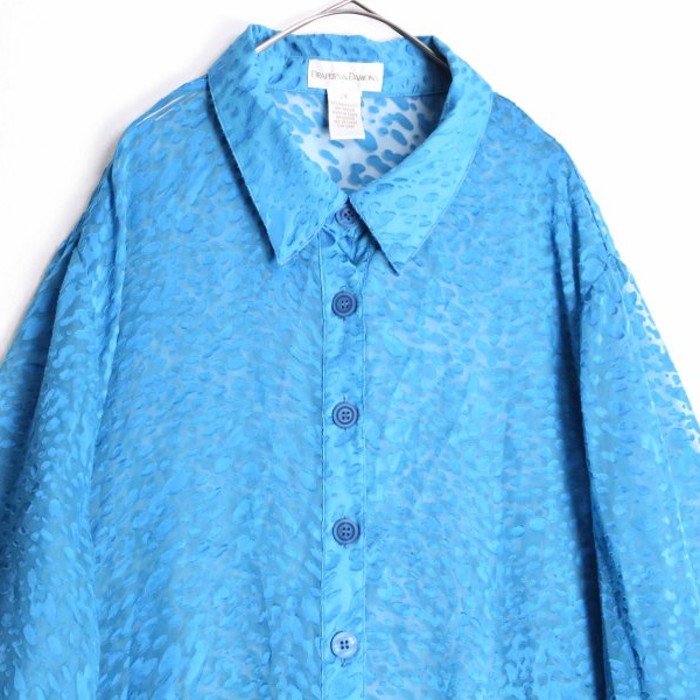 Light blue × leopard print over shirt | Vintage.City ヴィンテージ 古着