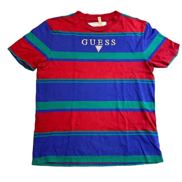 USED ゲス ロゴ刺繍 ボーダー Tシャツ | Vintage.City 빈티지숍, 빈티지 코디 정보