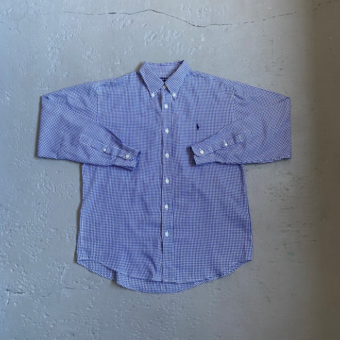 90s ポロスポーツラルフローレン チェックシャツ M ブルー | Vintage.City 古着屋、古着コーデ情報を発信