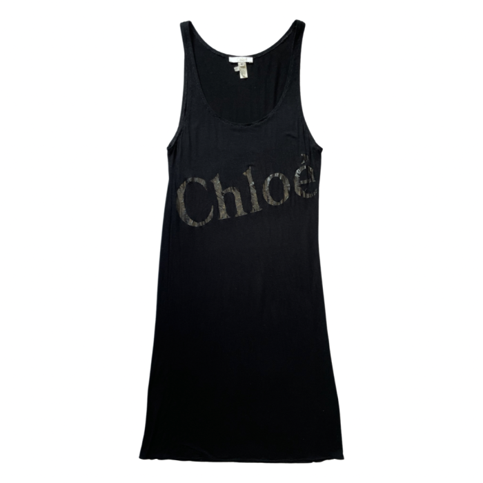 Chloe Big Front Logo Sleeveless Dress | Vintage.City Vintage Shops, Vintage Fashion Trends