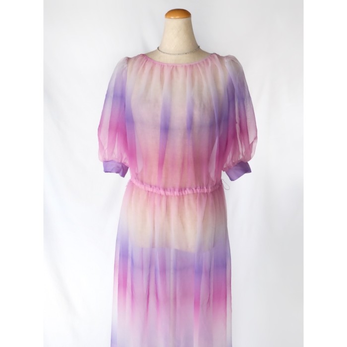 Vintage gradient sheer dress | Vintage.City 古着屋、古着コーデ情報を発信