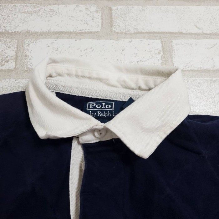 POLO RALPH LAUREN ラガーシャツ ネイビー・紺色 Mサイズ 綿 | Vintage