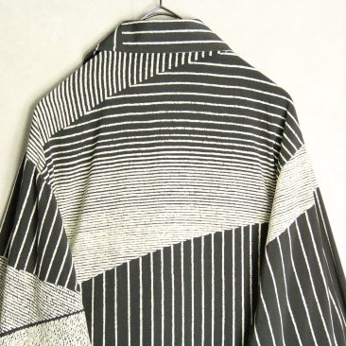 monotone color various line sheer shirt | Vintage.City 古着屋、古着コーデ情報を発信