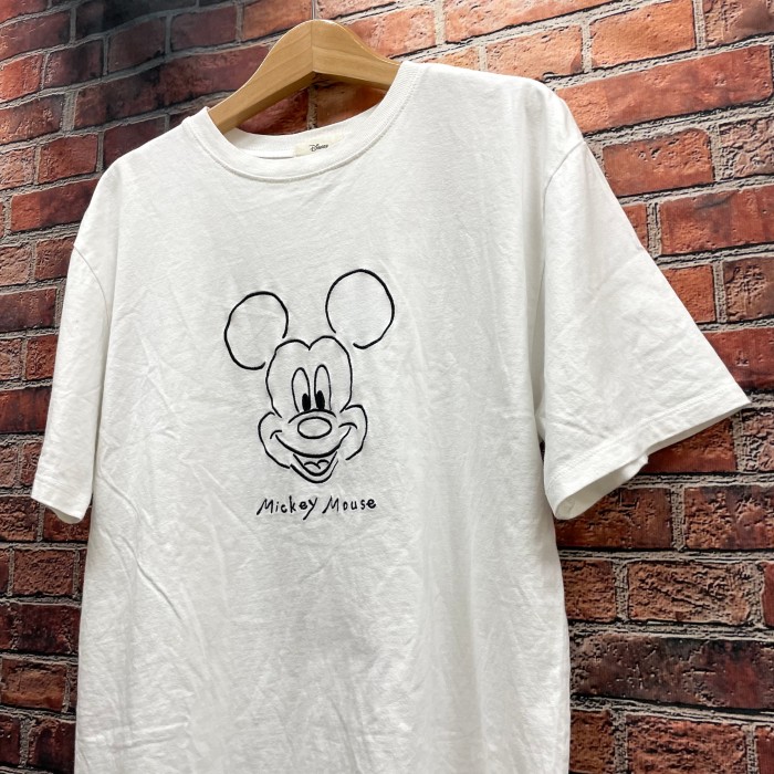 ディズニー Disney Tシャツ ミッキー 半袖  刺繍 ホワイト M | Vintage.City 古着屋、古着コーデ情報を発信