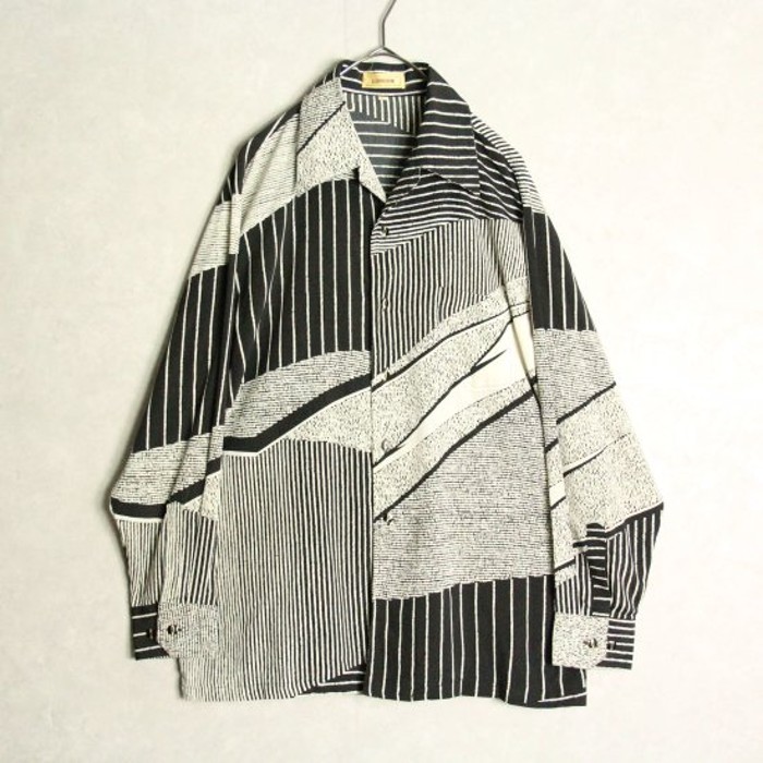 monotone color various line sheer shirt | Vintage.City 古着屋、古着コーデ情報を発信