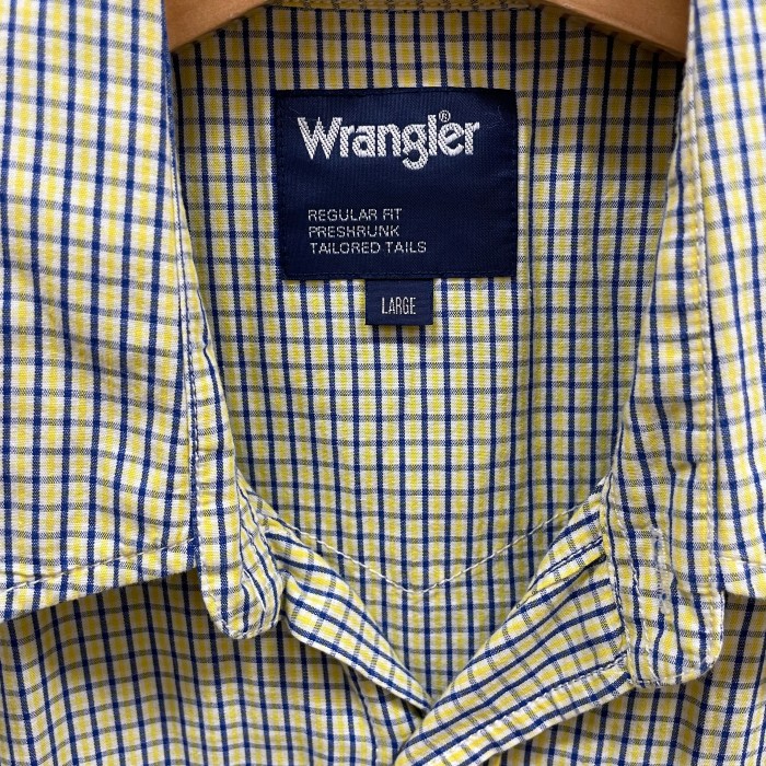 ラングラー Wrangler シャツ ウエスタン 半袖 チェック イエロー L | Vintage.City 古着屋、古着コーデ情報を発信