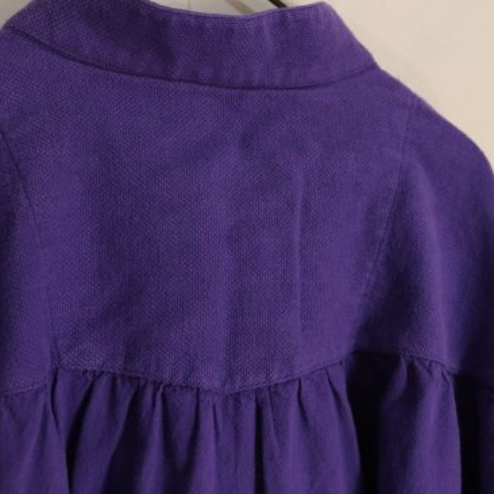 purple color lace up design skippershirt | Vintage.City 古着屋、古着コーデ情報を発信