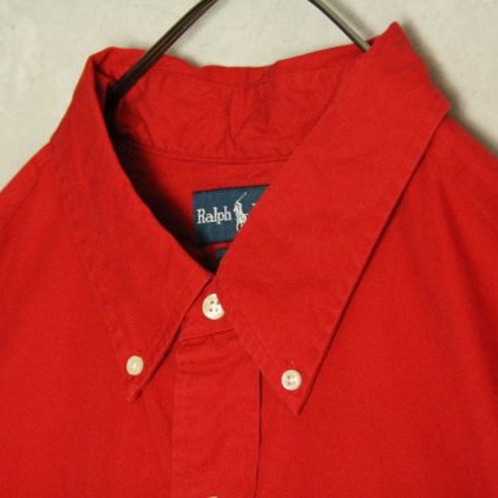 "PRL" primary red plain shirt | Vintage.City 古着屋、古着コーデ情報を発信