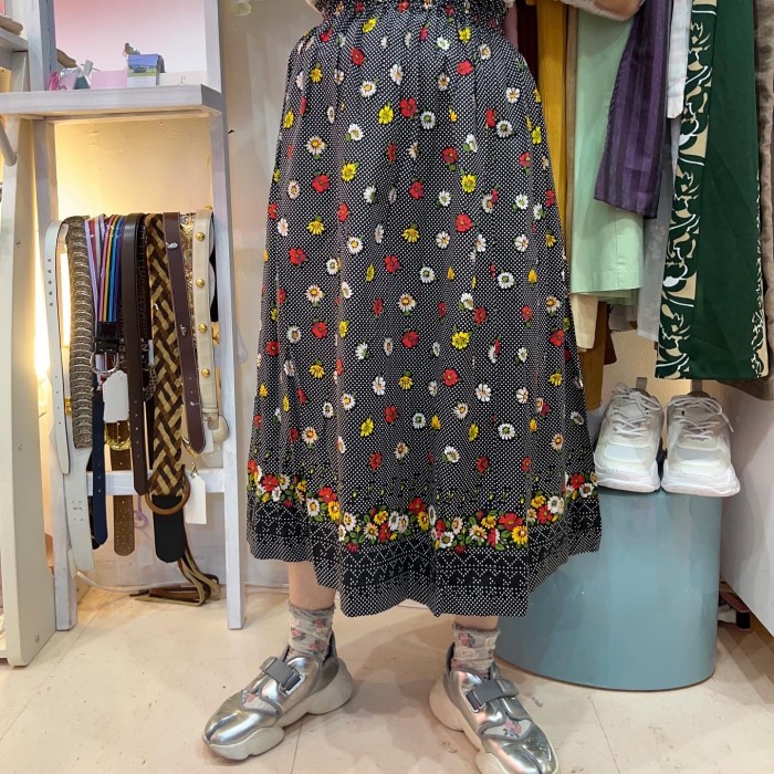 flower cotton long skirt | Vintage.City 빈티지숍, 빈티지 코디 정보