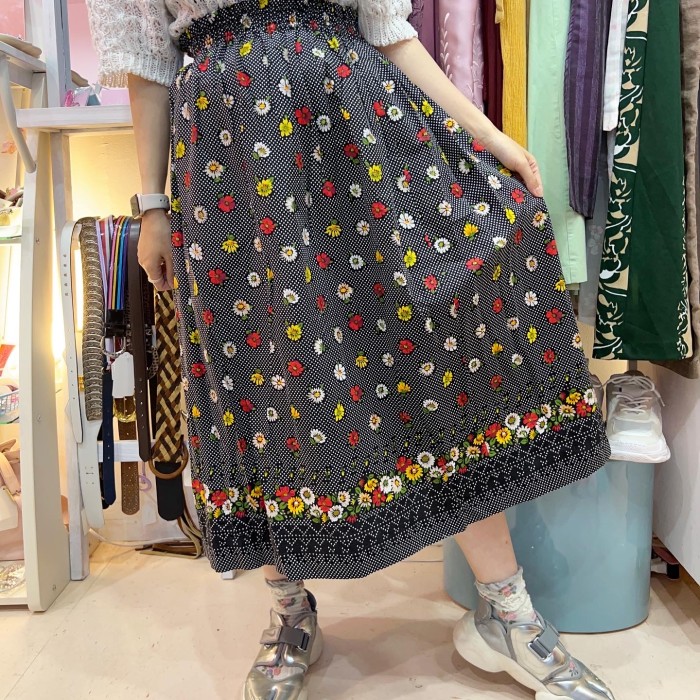 flower cotton long skirt | Vintage.City 빈티지숍, 빈티지 코디 정보