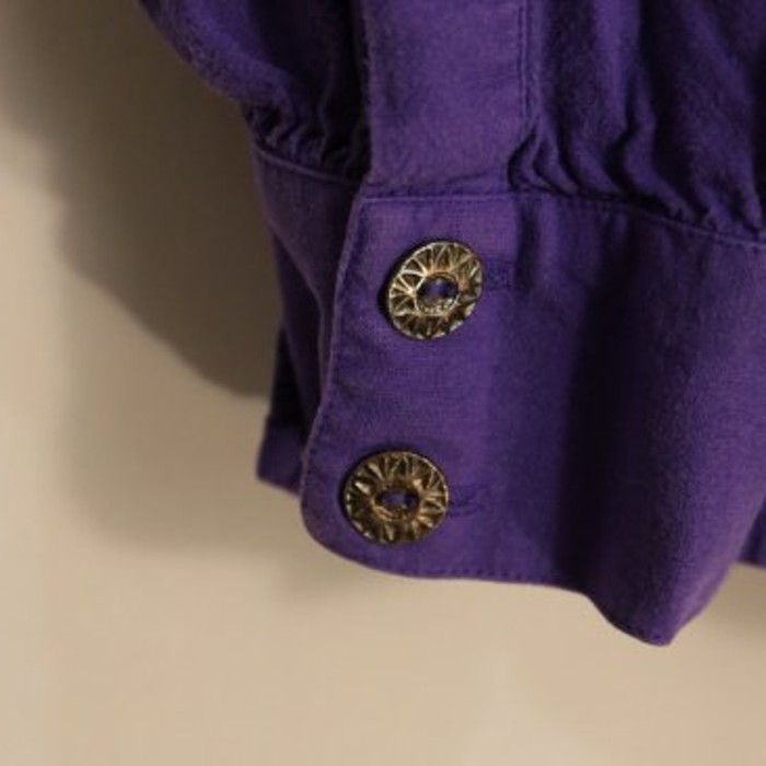 purple color lace up design skippershirt | Vintage.City 古着屋、古着コーデ情報を発信