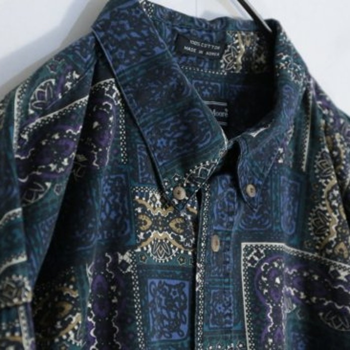 cold color ethnic design shirt. | Vintage.City 빈티지숍, 빈티지 코디 정보