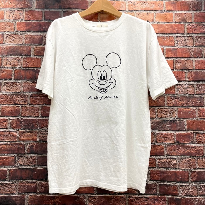 ディズニー Disney Tシャツ ミッキー 半袖 刺繍 ホワイト M | Vintage.City