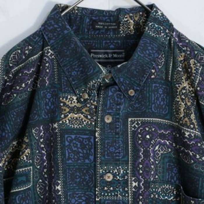 cold color ethnic design shirt. | Vintage.City 빈티지숍, 빈티지 코디 정보