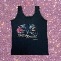 "Wild Breed" Rose Black Cat  Graphic top | Vintage.City ヴィンテージ 古着
