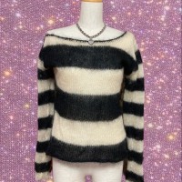 90's "DKNY JEANS" Stripe Mohair Knit | Vintage.City ヴィンテージ 古着