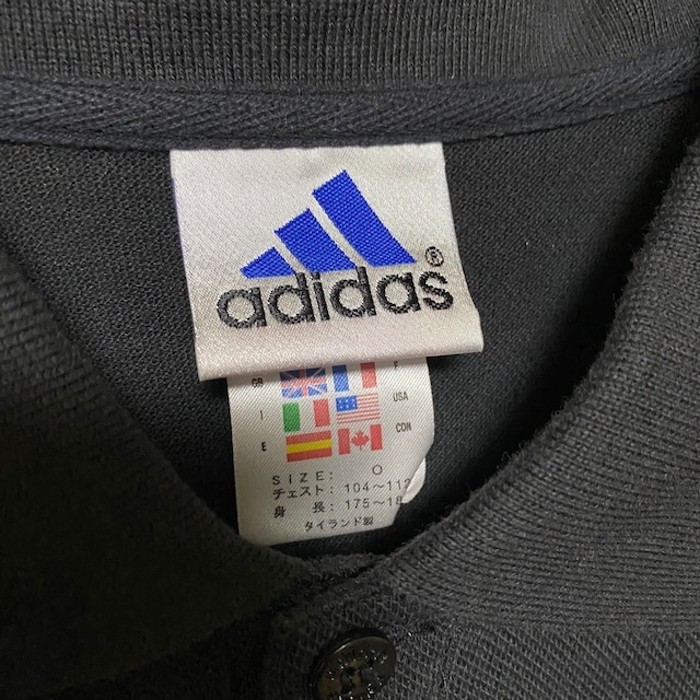 アディダス adidas ポロシャツ 90s 刺繍タグ ブラック パフォーマンス 