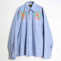 70's fancy flower embroidery shirt | Vintage.City ヴィンテージ 古着