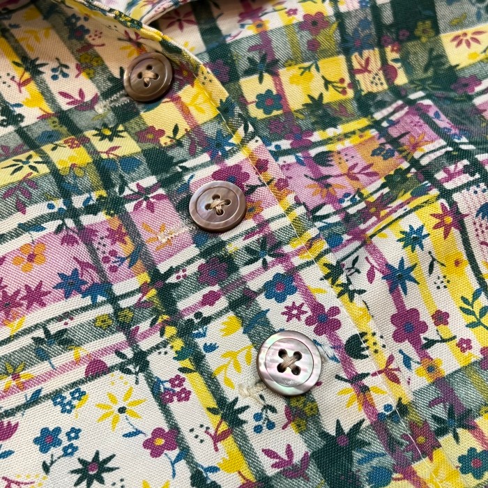 Flower puff sleeve shirt | Vintage.City 古着屋、古着コーデ情報を発信