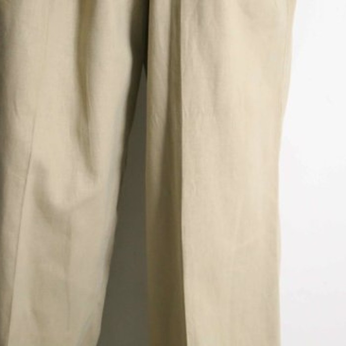linen×cotton loose silhouette beigepants | Vintage.City 古着屋、古着コーデ情報を発信