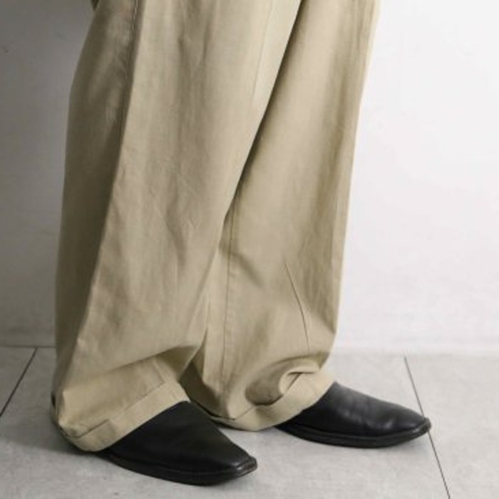 linen×cotton loose silhouette beigepants | Vintage.City 빈티지숍, 빈티지 코디 정보