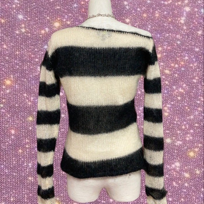 90's "DKNY JEANS" Stripe Mohair Knit | Vintage.City 빈티지숍, 빈티지 코디 정보